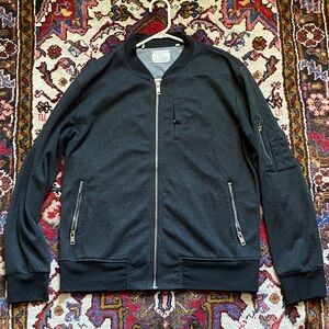 7 Diamonds Black Zip-Up Sweater Size L